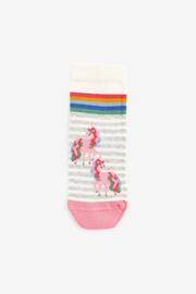 Pink 7 Pack Unicorn Cotton Rich Ankle Socks - Image 6 of 8