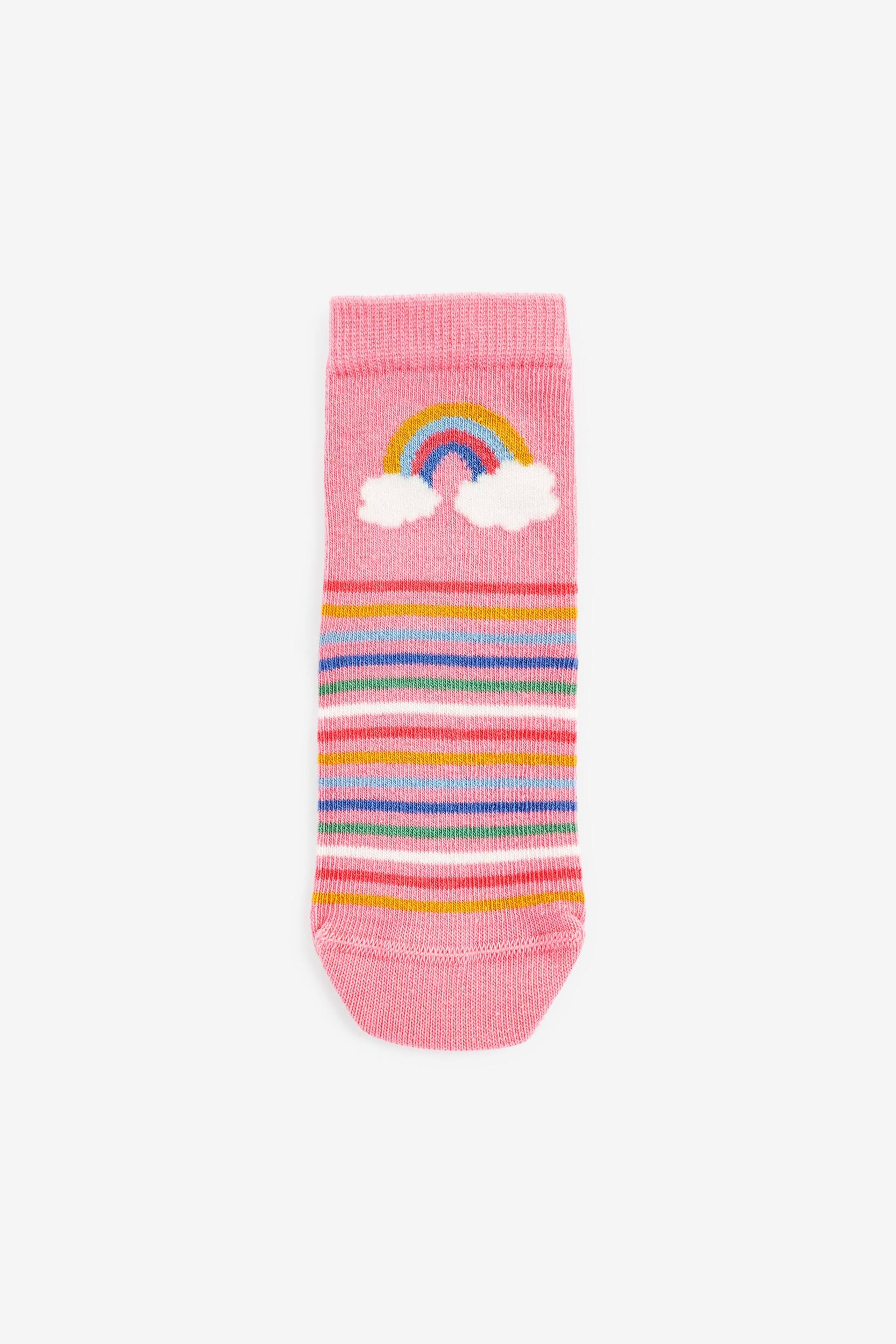 Pink 7 Pack Unicorn Cotton Rich Ankle Socks - Image 7 of 8