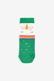 Pink 7 Pack Unicorn Cotton Rich Ankle Socks - Image 8 of 8