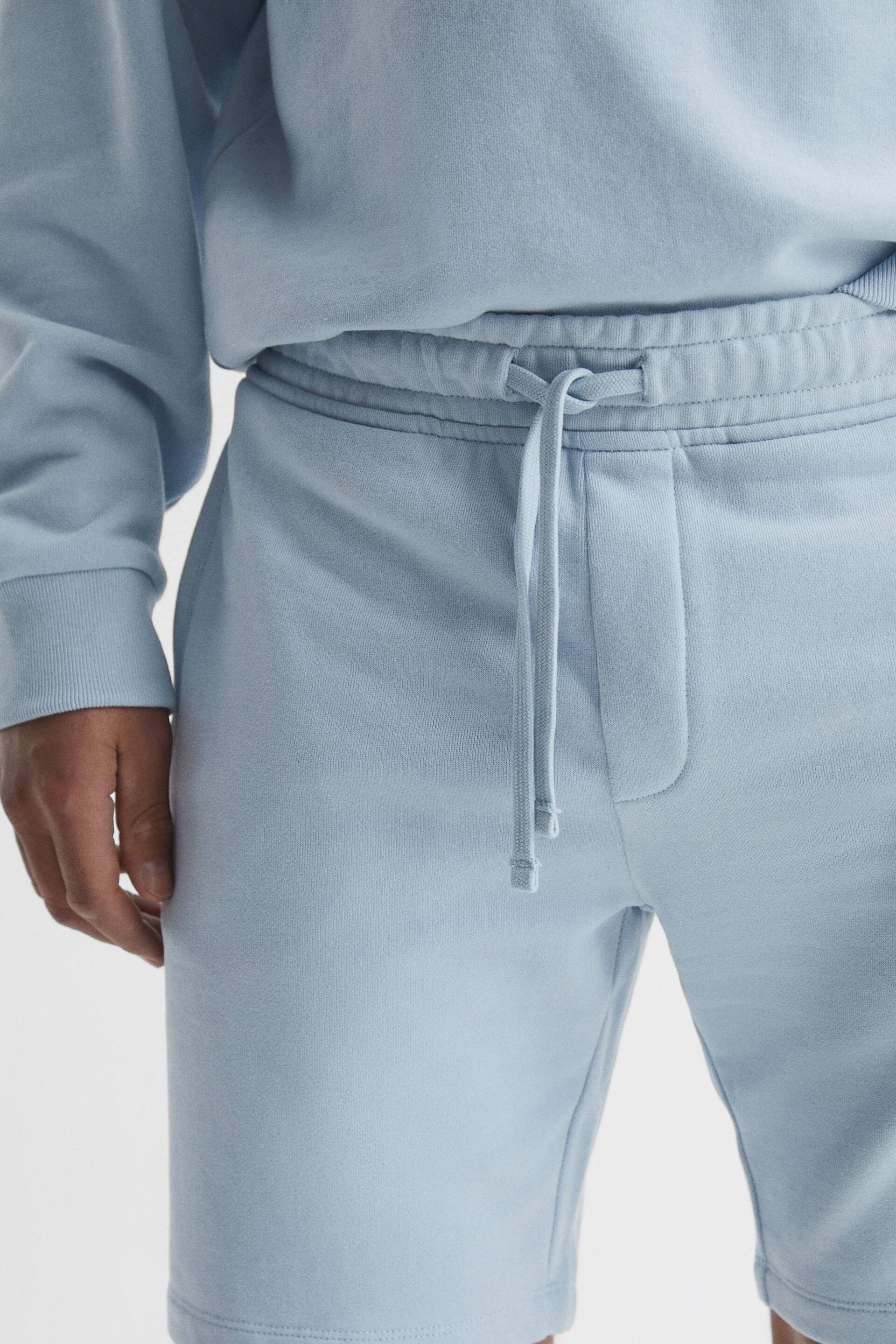 Reiss Ice Blue Henry Garment Dye Jersey Shorts - Image 4 of 5