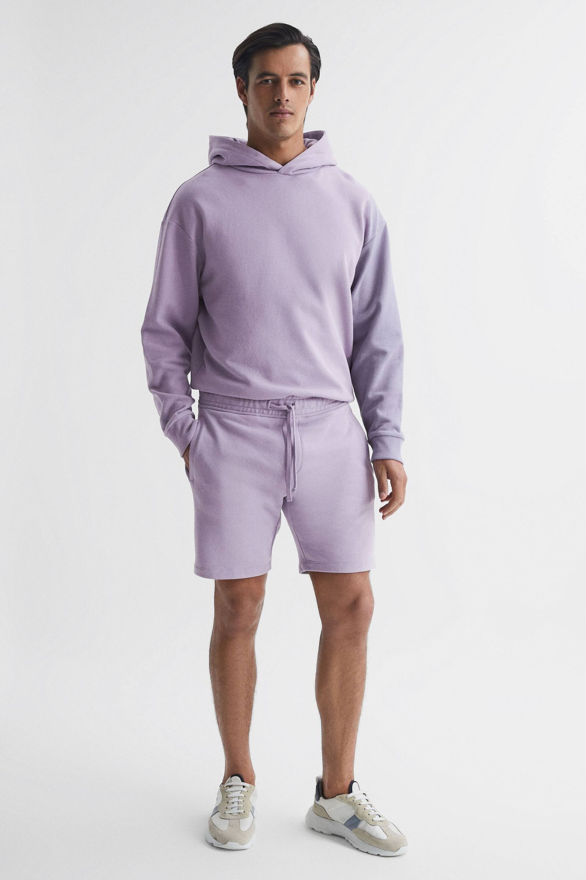 Reiss Lilac Henry Garment Dye Jersey Shorts - Image 3 of 5