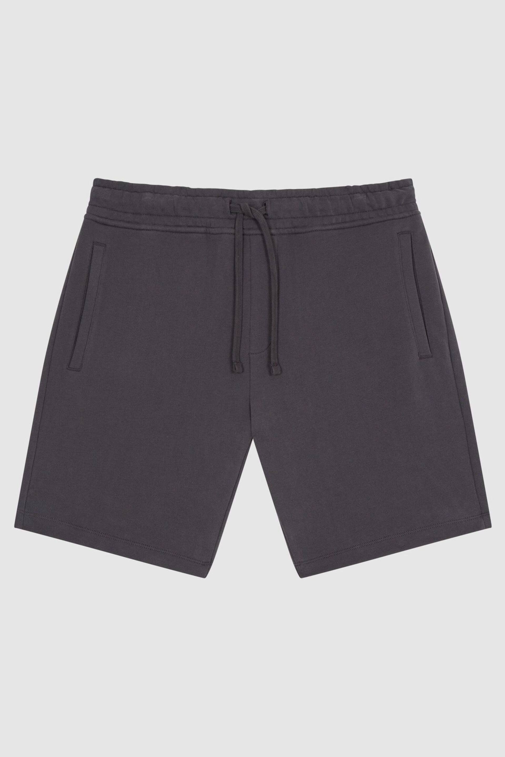 Reiss Washed Black Henry Garment Dye Jersey Shorts - Image 2 of 5