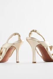 Gold Signature Leather Asymmetric Sandals - Image 8 of 9