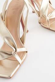 Gold Signature Leather Asymmetric Sandals - Image 9 of 9