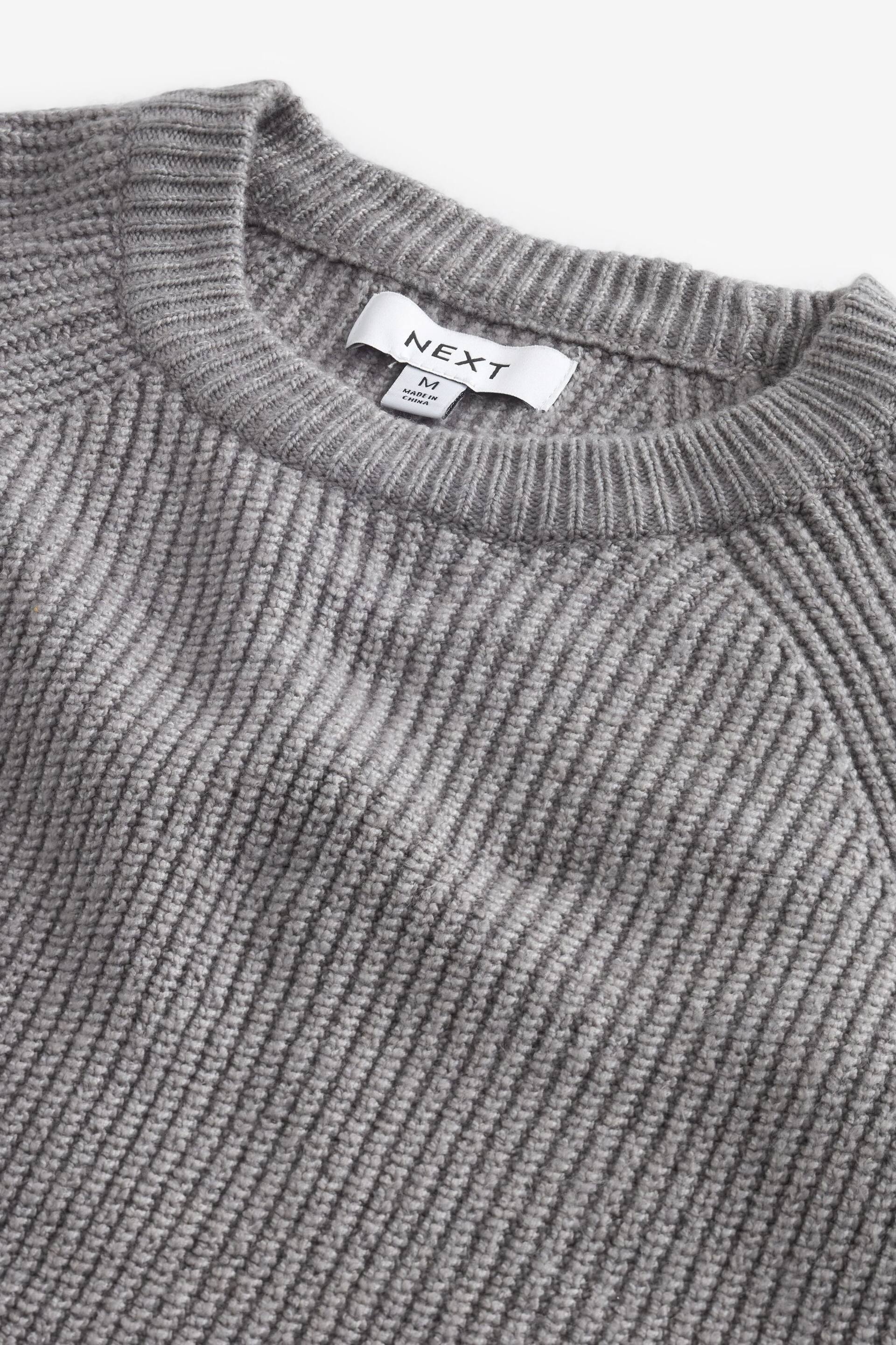 Light Grey Regular Cosy Rib Knitted Jumper - Image 10 of 11