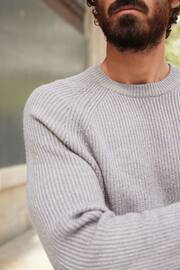 Light Grey Regular Cosy Rib Knitted Jumper - Image 4 of 11