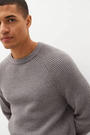 Light Grey Regular Cosy Rib Knitted Jumper - Image 8 of 11