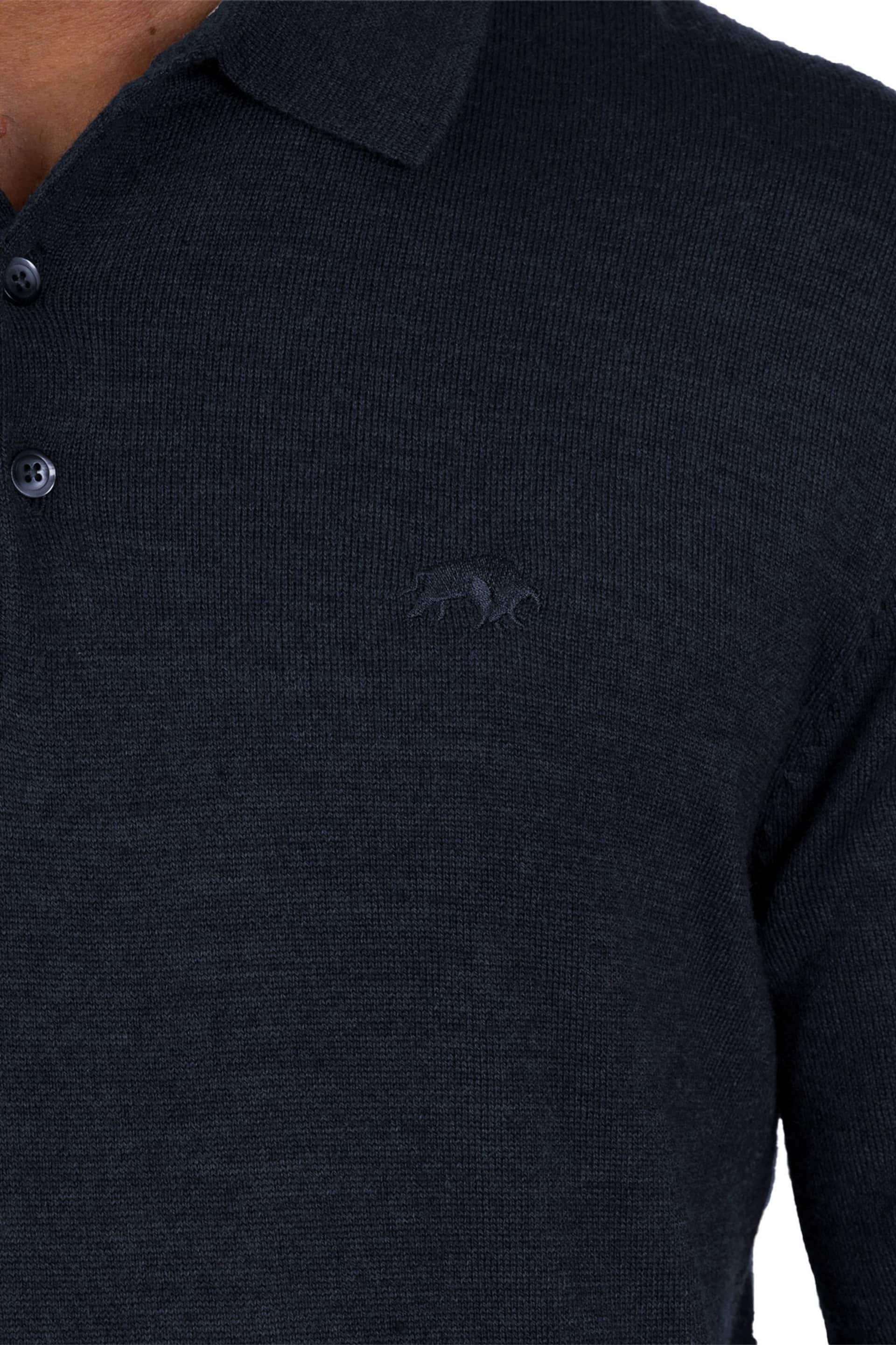 Raging Bull Long Sleeve Knitted Polo - Image 4 of 5