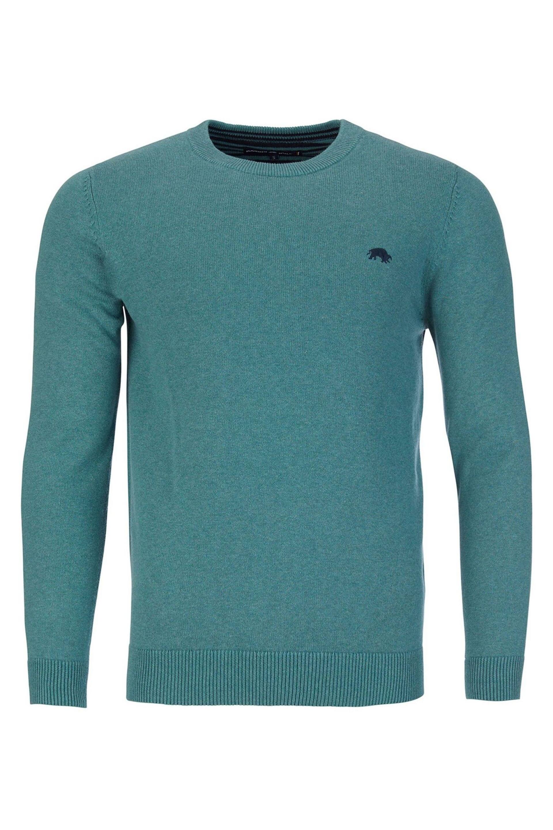 Raging Bull Green Organic Crew Neck Knit Jumper - Image 5 of 6