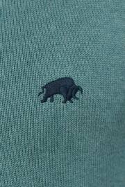 Raging Bull Green Organic Crew Neck Knit Jumper - Image 6 of 6