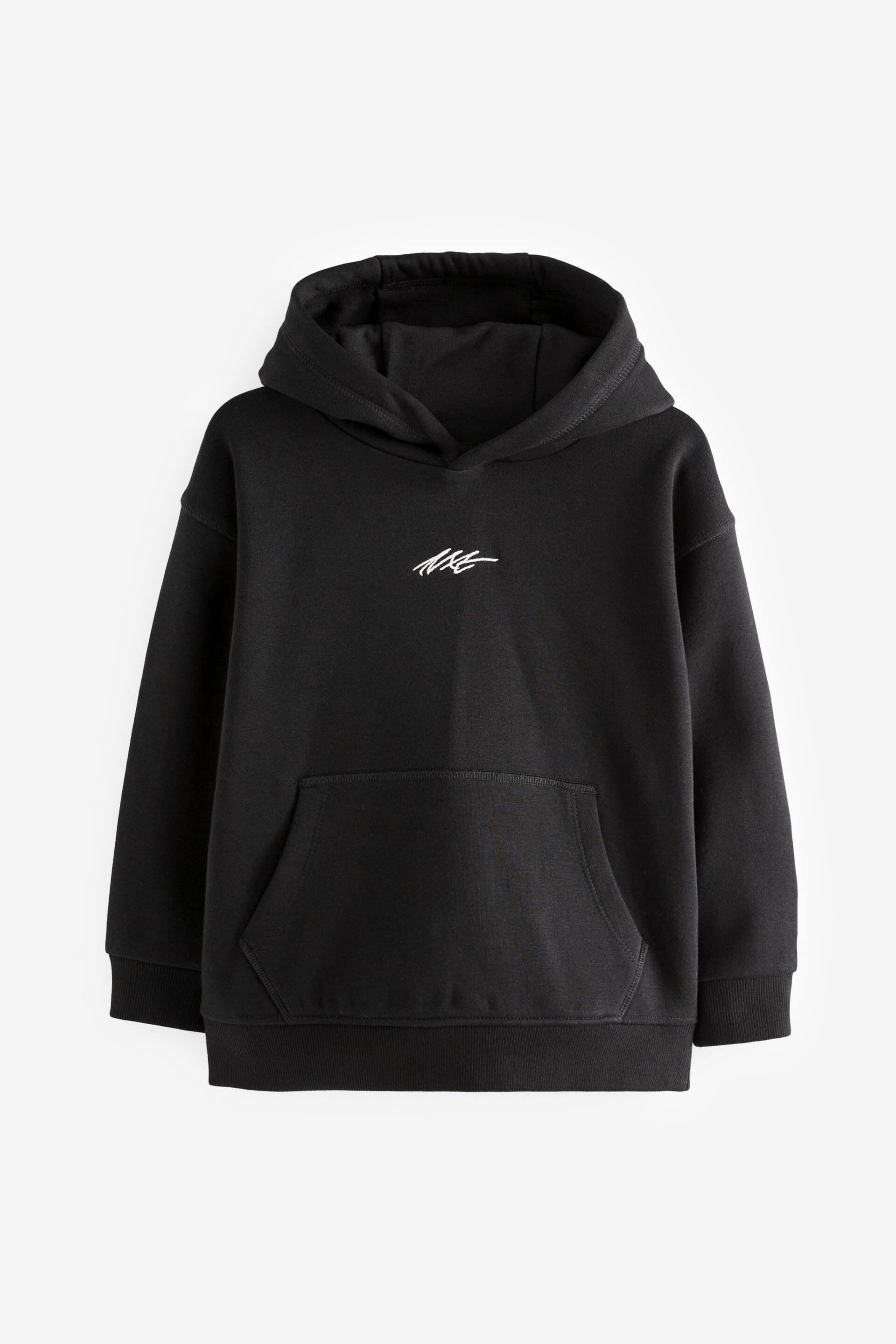 Black Plain Jersey Hoodie (3-16yrs) - Image 1 of 2