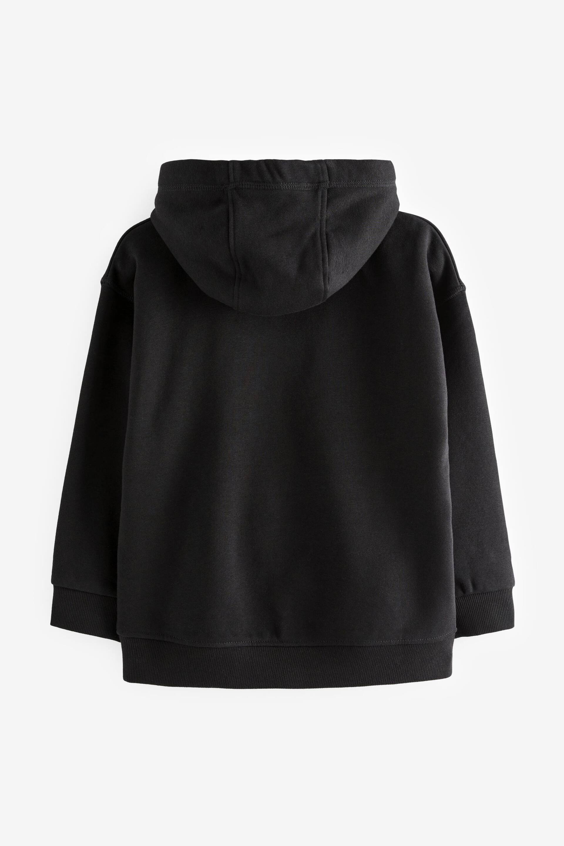 Black Plain Jersey Hoodie (3-16yrs) - Image 2 of 2