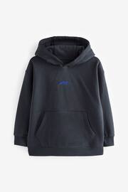 Navy Blue Plain Jersey Hoodie (3-16yrs) - Image 1 of 2