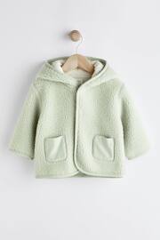 Mint Green Teddy Baby Cosy Fleece Borg Jacket - Image 1 of 6