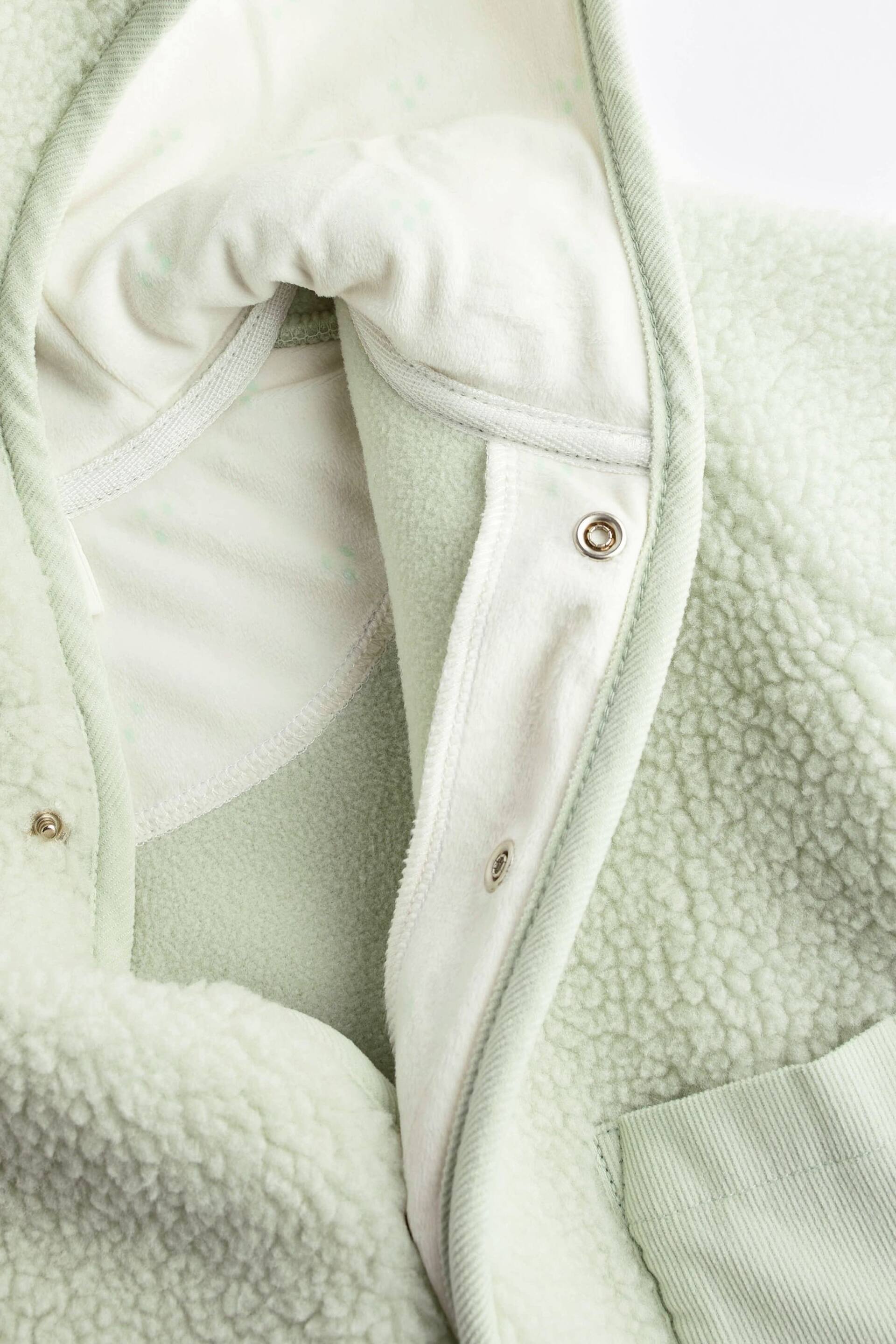 Mint Green Teddy Baby Cosy Fleece Borg Jacket - Image 5 of 6