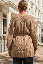 Camel Cable Belt Cardigan - Image 2 of 6