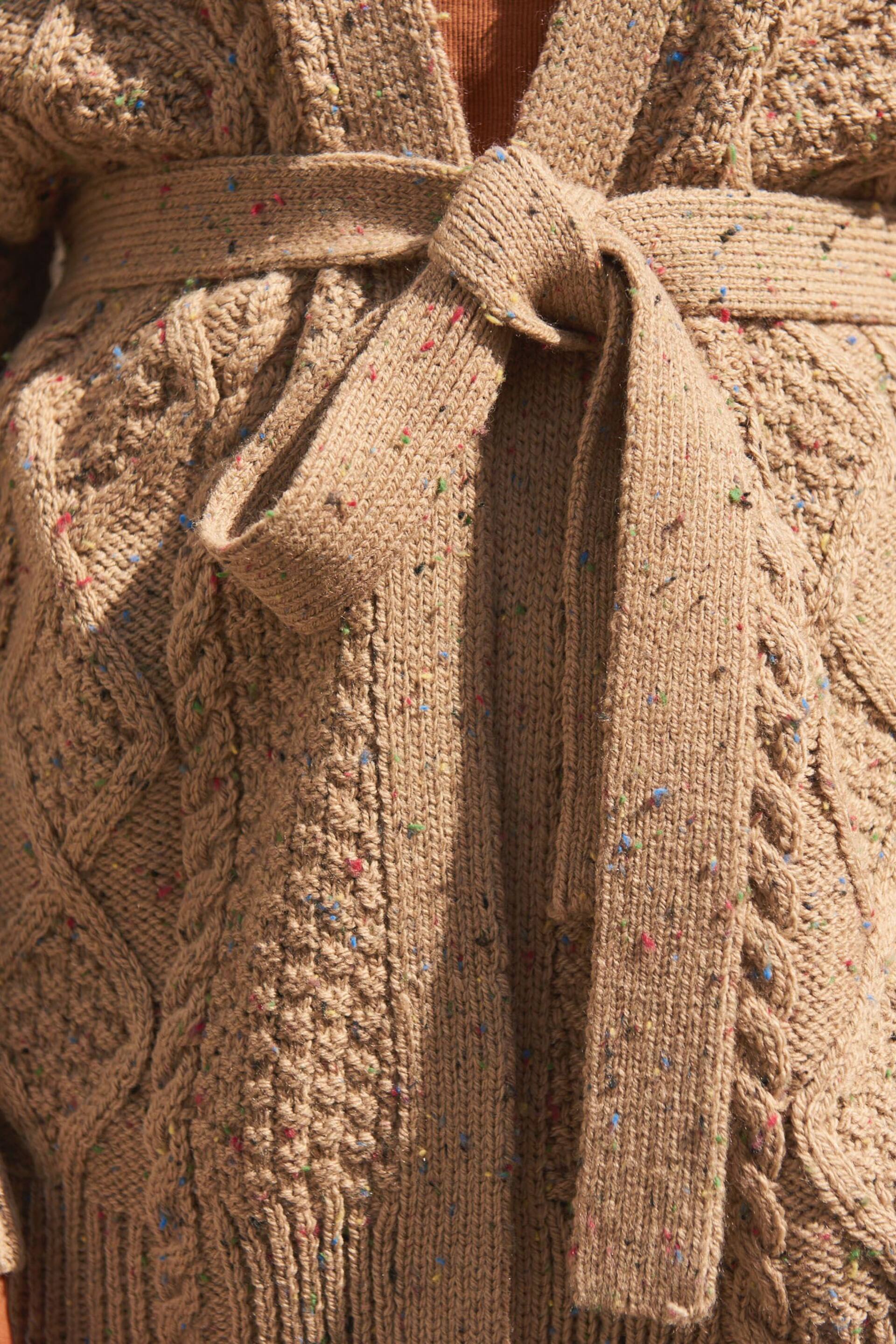 Camel Cable Belt Cardigan - Image 3 of 6