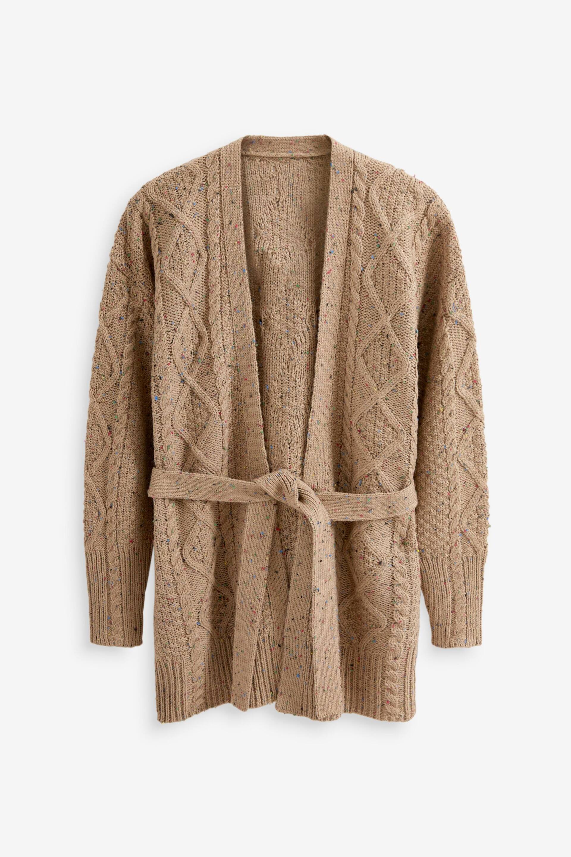 Camel Cable Belt Cardigan - Image 5 of 6