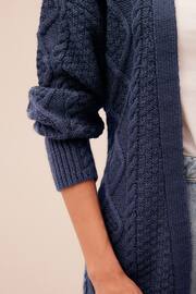 Navy Blue Cable Belt Cardigan - Image 4 of 7