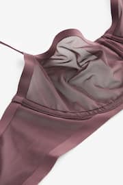 Plum Purple Non Pad Balcony Invisible Bonded Mesh Balcony Bra - Image 7 of 7