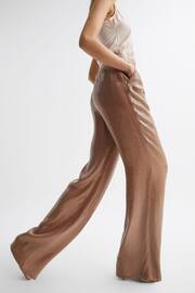 Reiss Nude Lizzie Sequin Wide Leg Trousers - Image 3 of 7