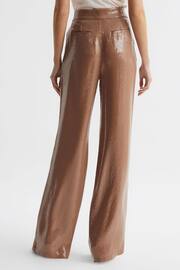 Reiss Nude Lizzie Sequin Wide Leg Trousers - Image 5 of 7