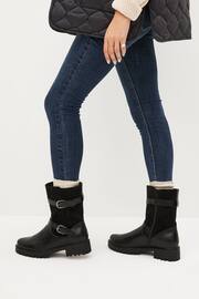 Black Regular/Wide Fit Forever Comfort® Buckle Biker Boots - Image 2 of 7