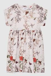 Reiss Pale Pink Dahlia Junior Floral Print Jersey Dress - Image 2 of 6