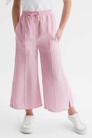 Reiss Pink Sienna Junior Wide Leg Side Slip Drawstring Trousers - Image 1 of 6