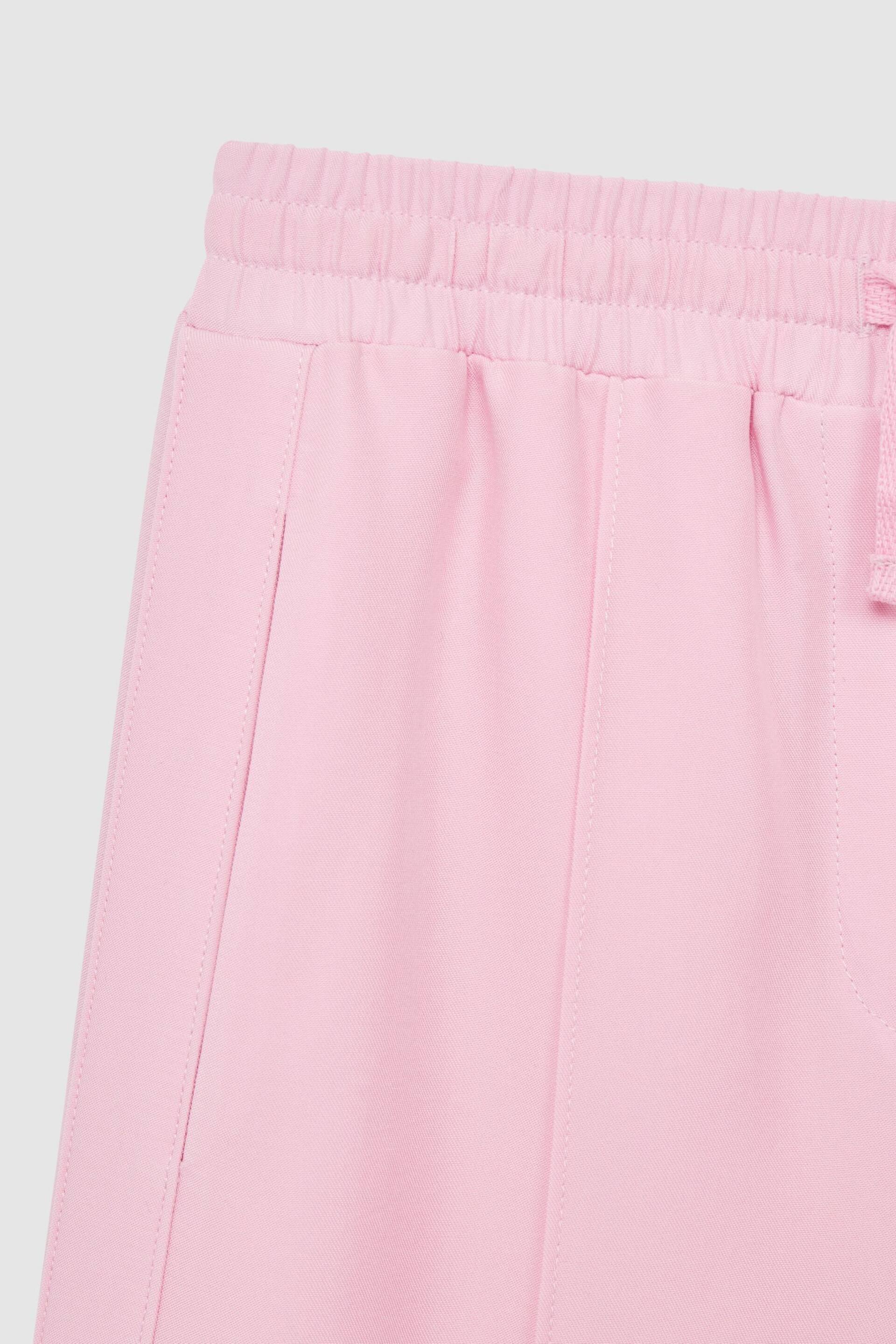 Reiss Pink Sienna Junior Wide Leg Side Slip Drawstring Trousers - Image 6 of 6
