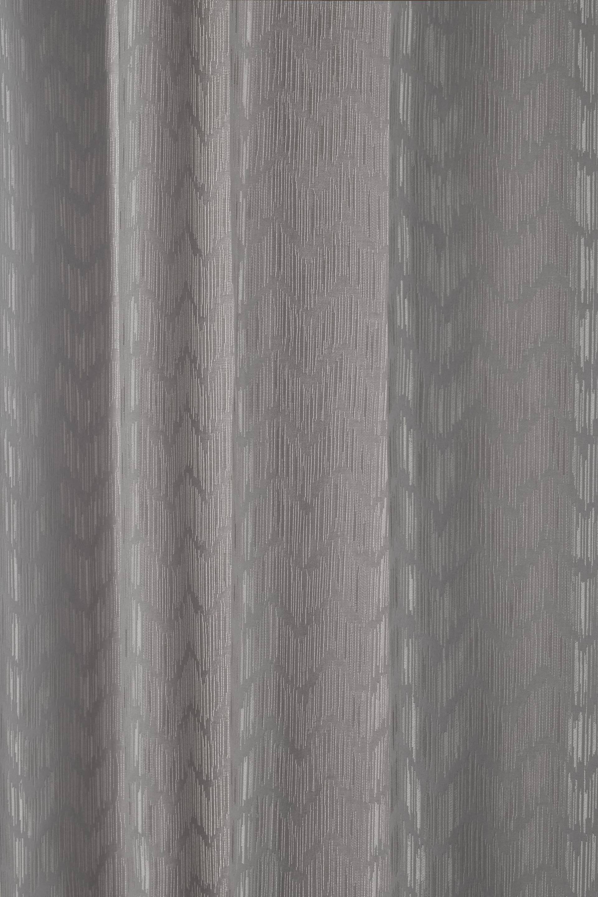 Silver/Gold Shimmer Jacquard Eyelet Lined Curtains - Image 4 of 5