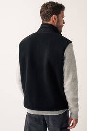 Black Zip through Borg Fleece Gilet - Image 3 of 12