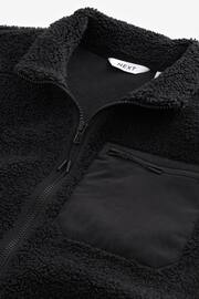 Black Zip through Borg Fleece Gilet - Image 9 of 12