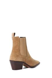 Dune London Cream Pexas Chisel Toe Low Western Boots - Image 3 of 4