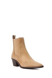 Dune London Cream Pexas Chisel Toe Low Western Boots - Image 4 of 4