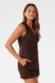 Forever New Brown Pure Linen Saskia Waistcoat - Image 3 of 5