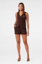 Forever New Brown Pure Linen Saskia Waistcoat - Image 4 of 5