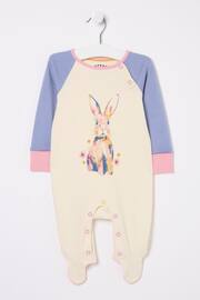 FatFace White Bunny Graphic Sleepsuit - Image 1 of 1
