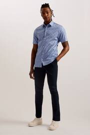 Ted Baker Blue Barhill Square Ombre Geo Shirt - Image 3 of 5