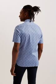 Ted Baker Blue Barhill Square Ombre Geo Shirt - Image 4 of 5