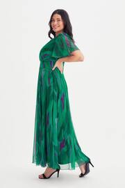 Scarlett & Jo Green & Purple Isabelle Angel Sleeve Maxi Dress - Image 3 of 4