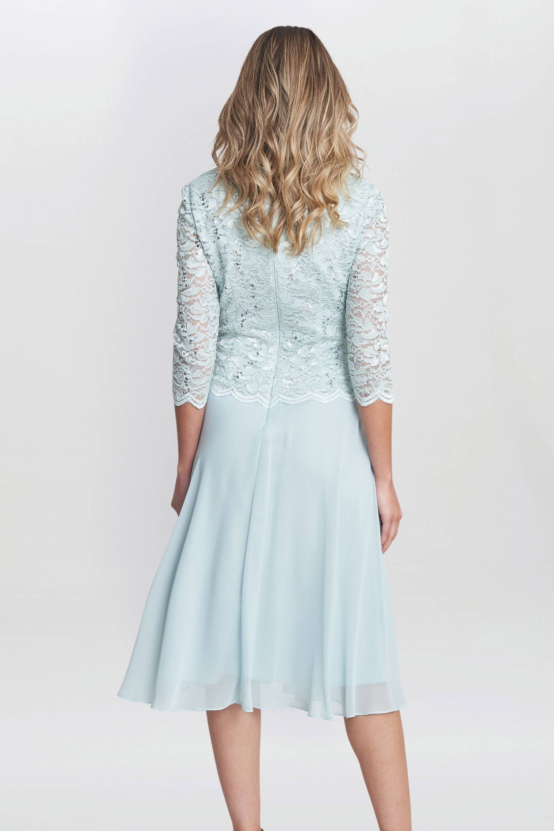 Gina Bacconi Rona Midi Dress With Lace Bodice & Chiffon Skirt - Image 2 of 6