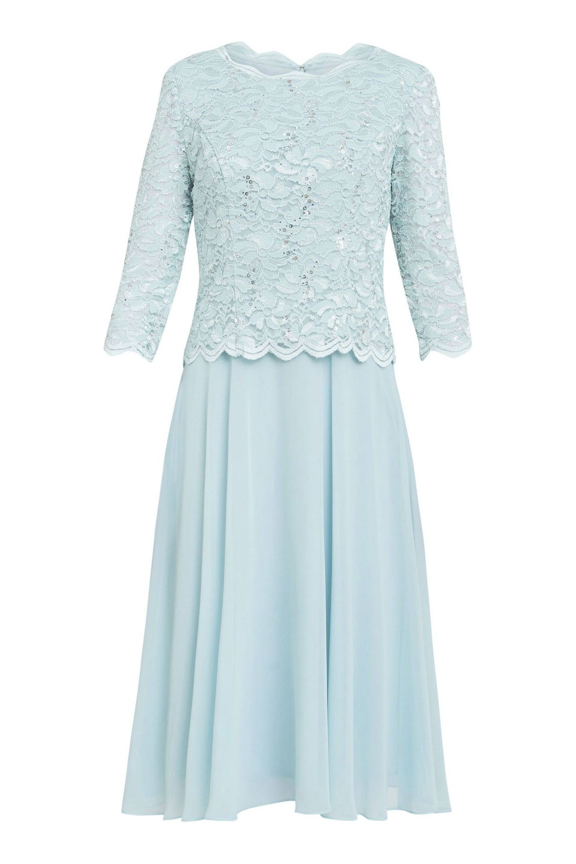 Gina Bacconi Rona Midi Dress With Lace Bodice & Chiffon Skirt - Image 6 of 6