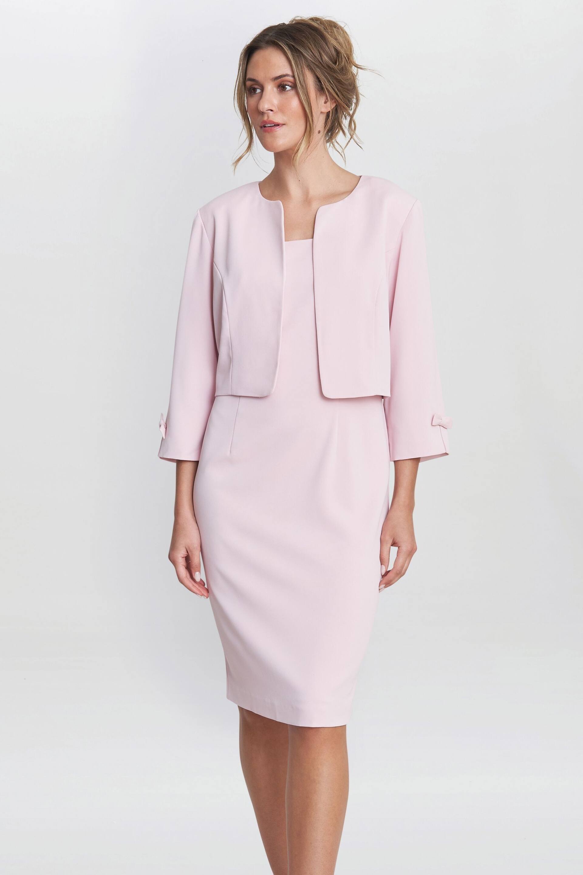 Gina Bacconi Pink Corinne Crepe Dress And Jacket - Image 1 of 6