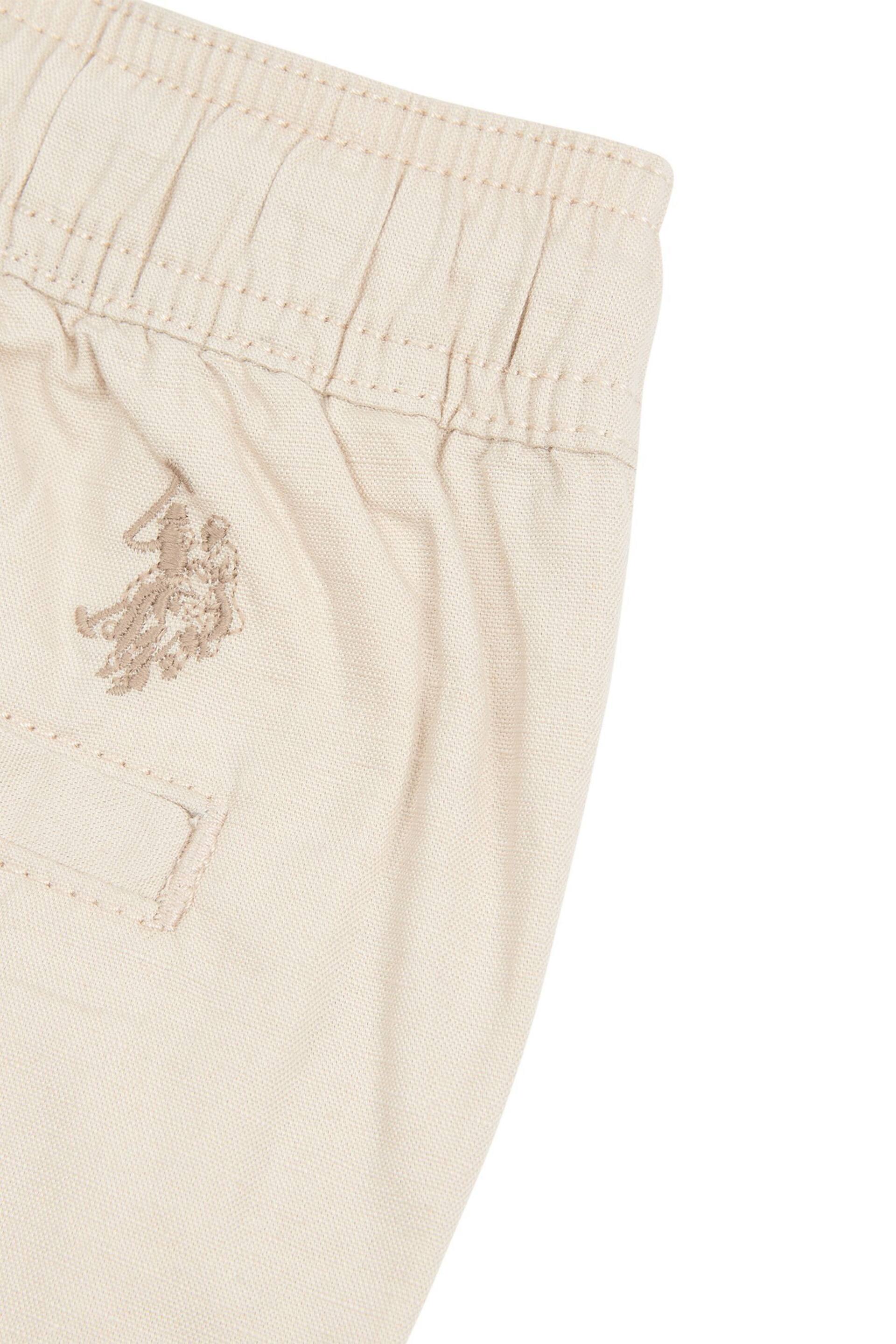 U.S. Polo Assn. Boys Linen Blend Deck Cream Shorts - Image 2 of 4