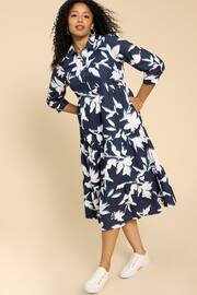 White Stuff Blue Mayra Tiered Shirt Dress - Image 1 of 7