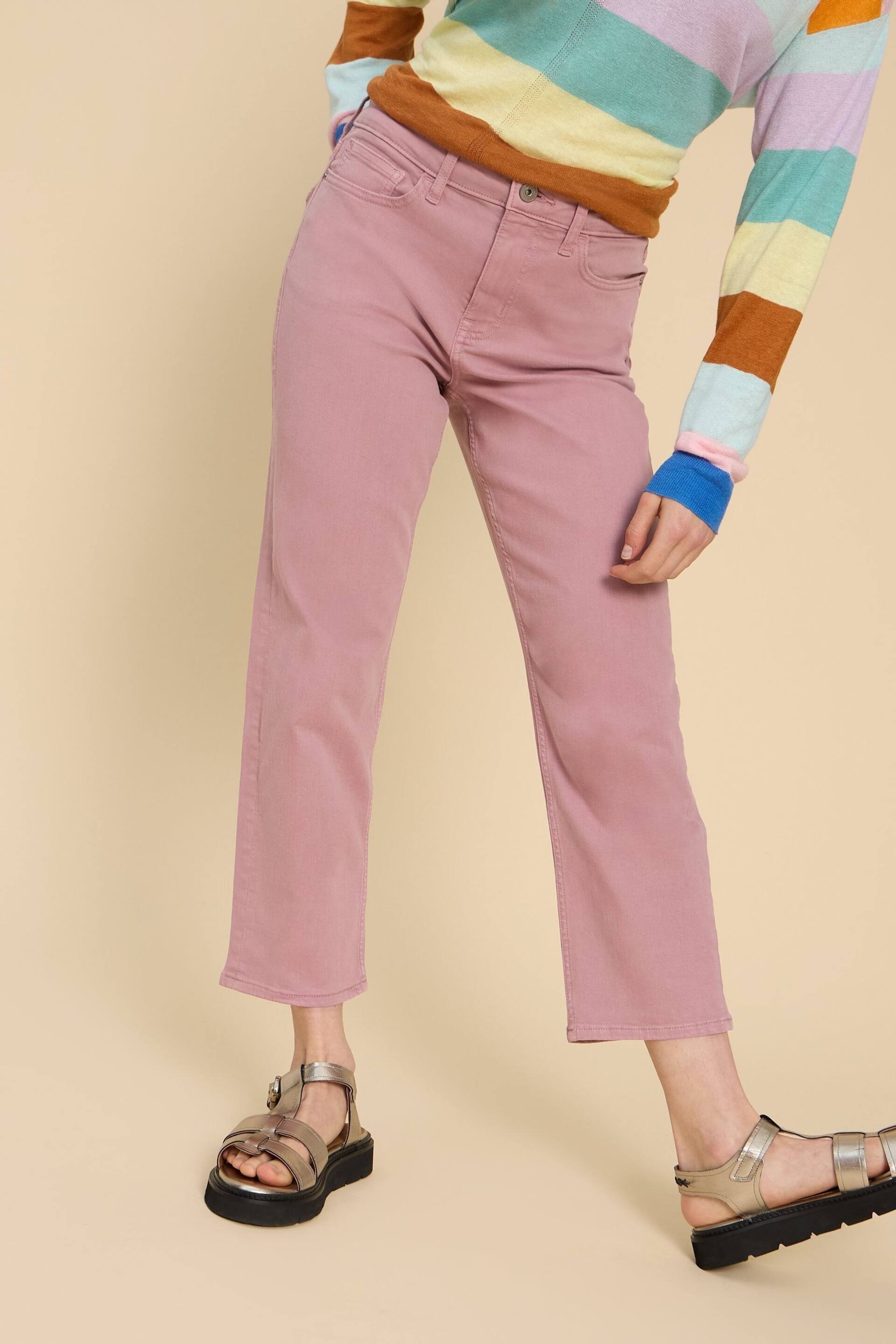 White Stuff Pink Blake Straight Crop Jeans - Image 1 of 7