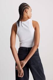 Calvin Klein White Logo Rib Tank - Image 2 of 10