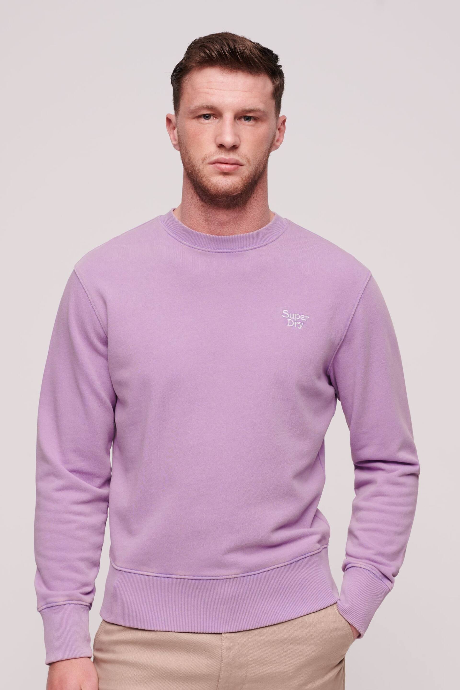 Superdry Purple Vintage Washed Sweatshirt - Image 1 of 3
