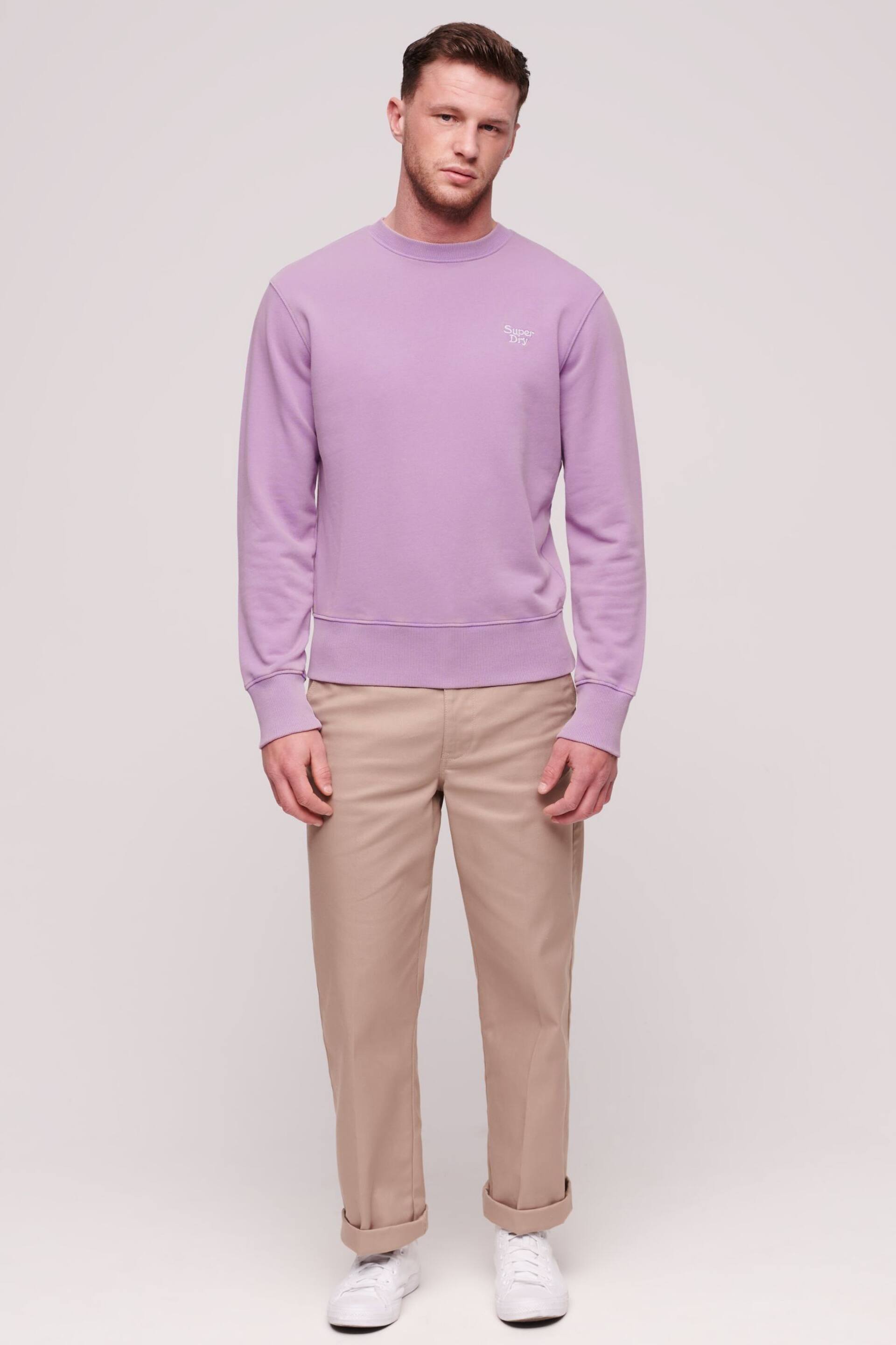 Superdry Purple Vintage Washed Sweatshirt - Image 2 of 3